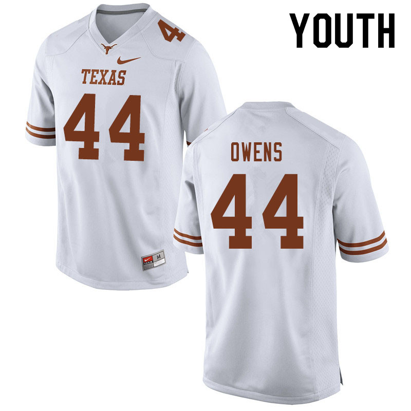 Youth #44 Tyler Owens Texas Longhorns College Football Jerseys Sale-White